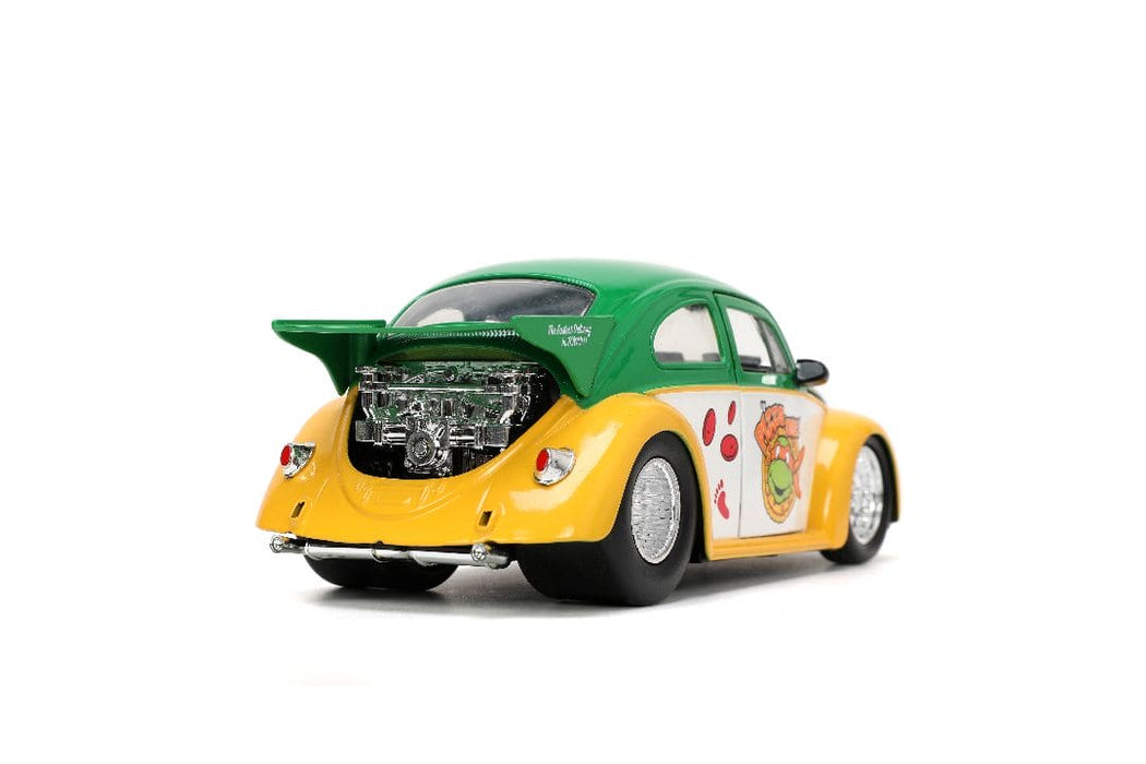 JAD33741 Jada 1/24 "Hollywood Rides" Teenage Mutant Ninja Turtles - 1959 VW Beetle with Michelangelo