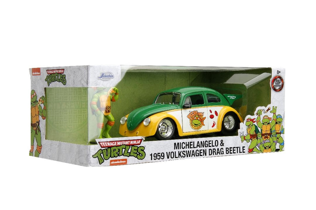 JAD33741 Jada 1/24 "Hollywood Rides" Teenage Mutant Ninja Turtles - 1959 VW Beetle with Michelangelo