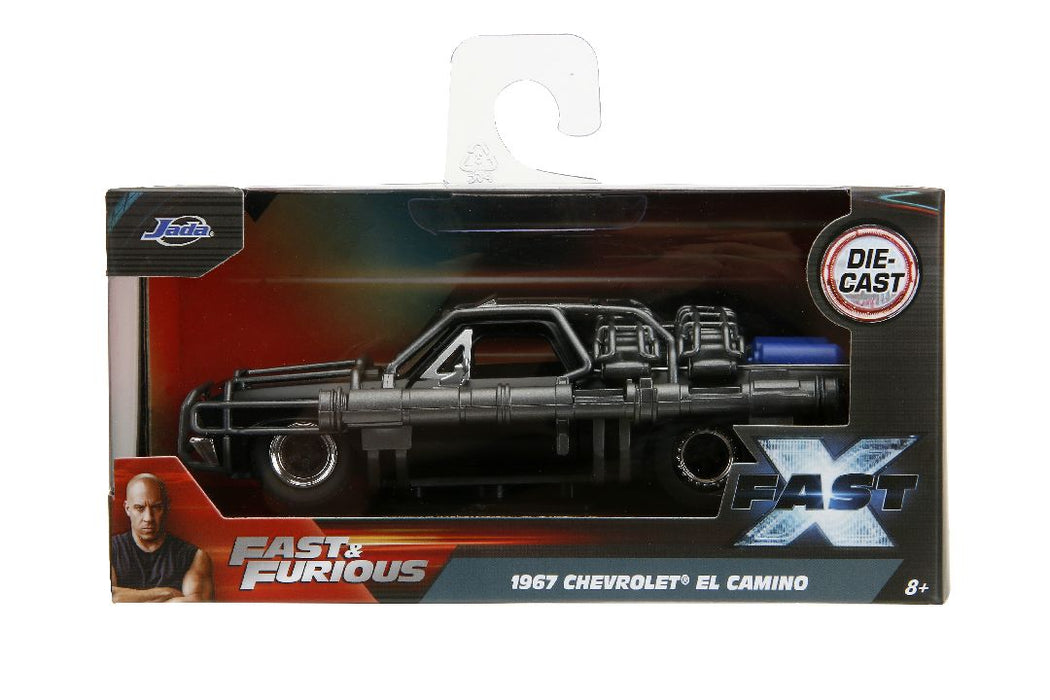 JAD34733 Jada 1/32 "Fast & Furious" FAST X 1967 Chevy El Camino with Canon - Primer Black