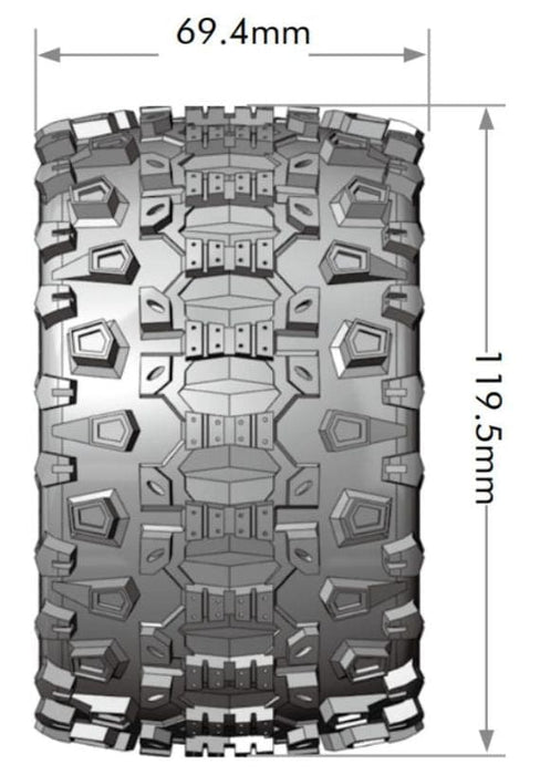 LOULT3204SX Louise R/C MT-Uphill 2.8" Removable Hex Black Whls 4.7" OD(2)