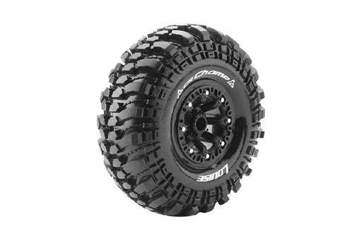 LOULT3236VB Louise R/C CR-Champ 2.2"-12mm Hex on Black Wheels (2)