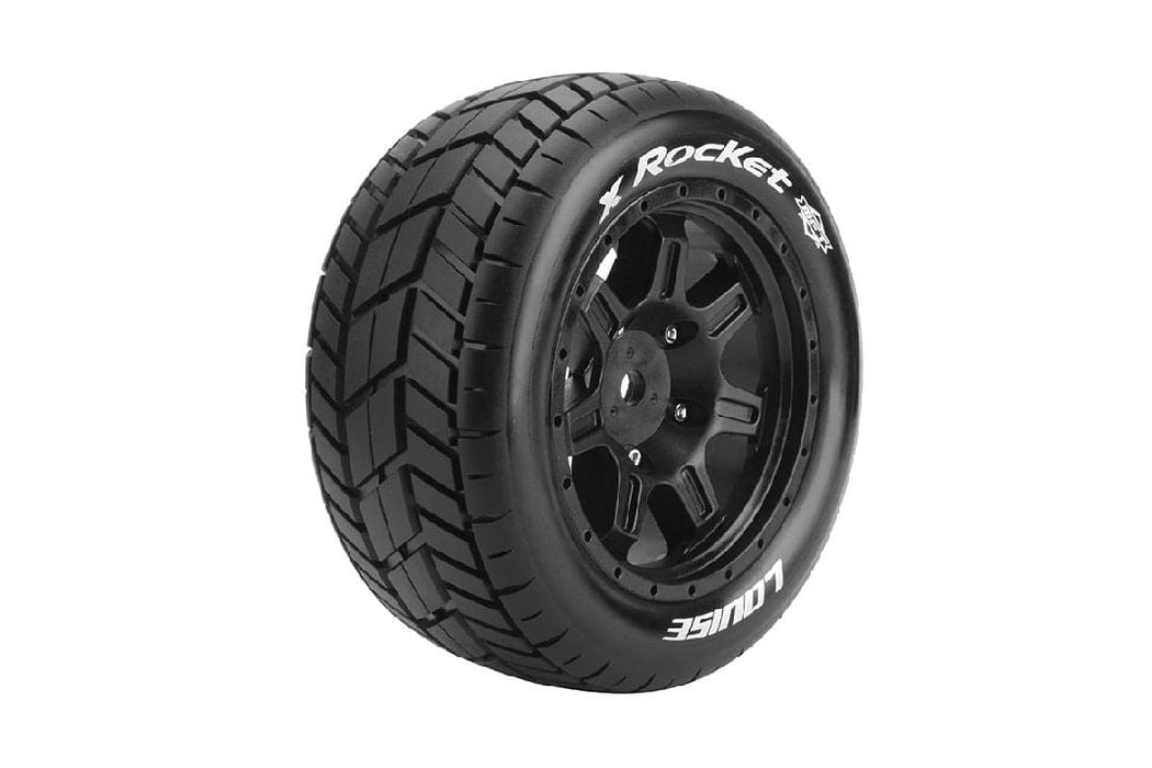 LOULT3295B Louise R/C X-Rocket 4.3" Black Wheels (For X-Maxx)(2)