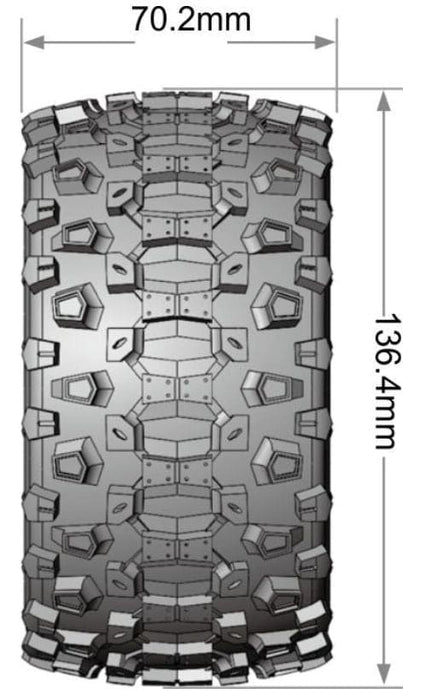 LOULT3309SX Louise R/C MT-Uphill 2.8" Removable Hex Black Whls 5.4" OD(2)