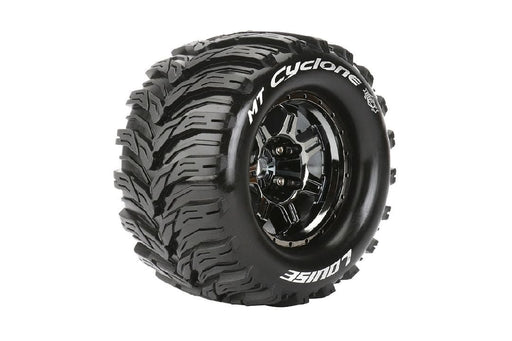 LOULT3323BCH Louise R/C MT-Cyclone 3.8"-1/2" Offset,17mm Hex Blk/Chrm Whl(2)