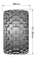 LOULT3326BCH Louise R/C MT-Uphill 3.8"-1/2" Offset,17mm Hex Blk/Chrm Whls(2)