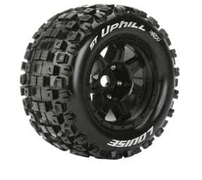 LOULT3326BH Louise R/C MT-Uphill 3.8"-1/2" Offset,17mm Hex Black Wheels(2)