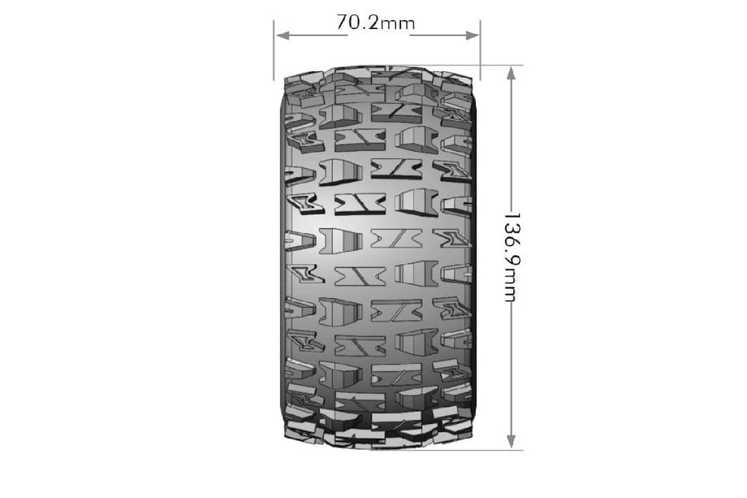 LOULT3329SBC Louise R/C MT-Pioneer Black/Chrome Wheels (2) for Traxxas Maxx