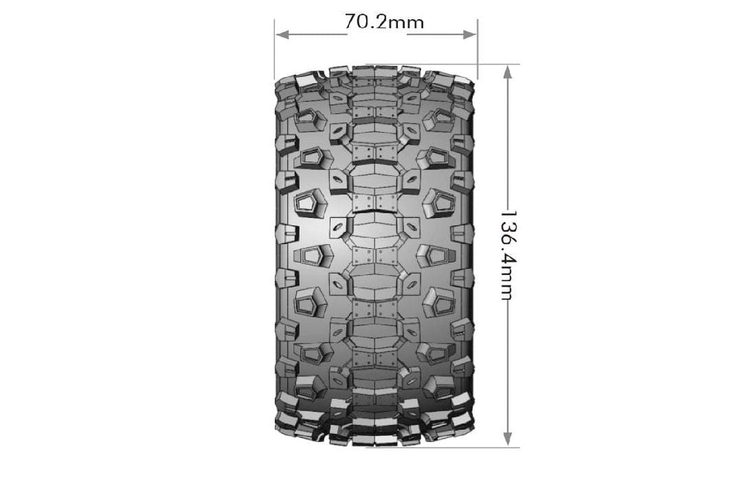 LOULT3330SB Louise R/C MT-Uphill on Black Wheels (2) for Traxxas Maxx