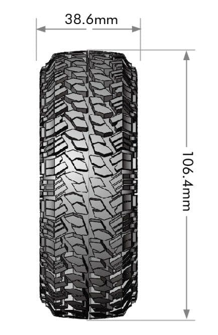 LOULT3344VBC Louise R/C CR-Griffin 1.9" Class 1-12mm Hex Black/Chrm Whls (2)