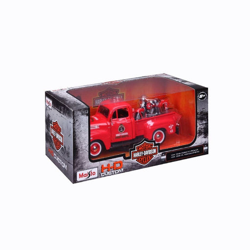 MAI32191 Maisto 1/24 H-D '36 EL Knucklehead + 1948 Ford F-1 (Dark Red)