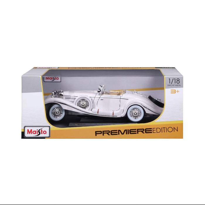 MAI36055 Maisto 1/18 PE 1936 M-B 500 K Typ Specialroadster (White)