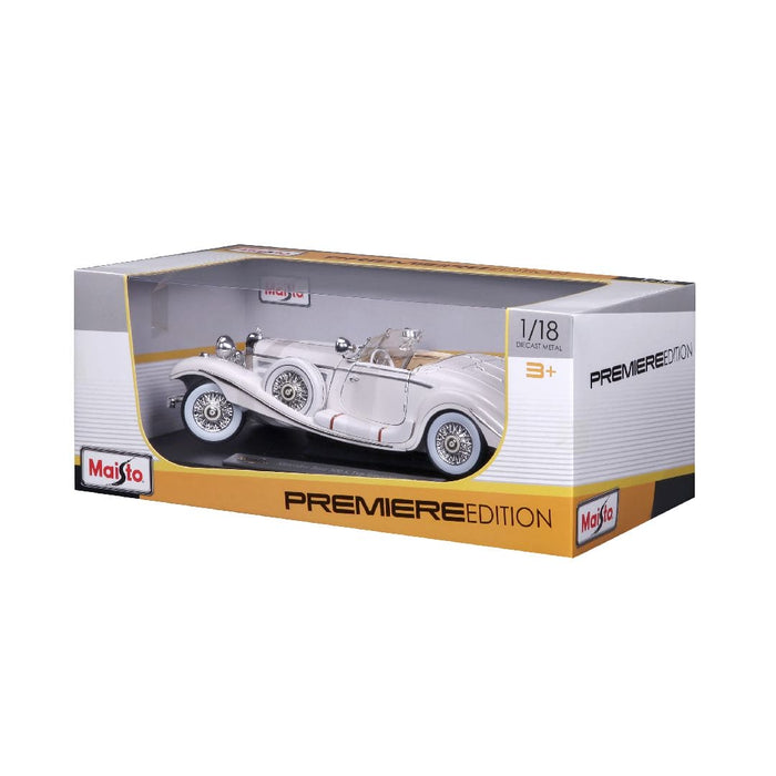 MAI36055 Maisto 1/18 PE 1936 M-B 500 K Typ Specialroadster (White)