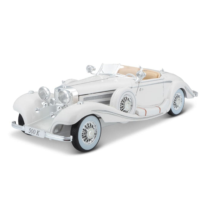 MAI36055 Maisto 1/18 PE 1936 M-B 500 K Typ Specialroadster (White)