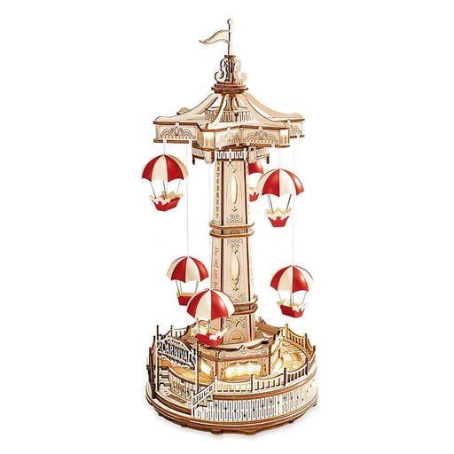 ROEEA01 ROKR Parachute Tower DIY Music Box 3D Wooden Puzzle