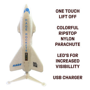 RGR4150W Spinner Missile XL Electric Free-Flight Rocket with Parachute and LEDs, White