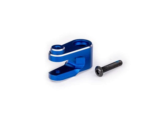 TRA10247-BLUE Traxxas Servo horn, steering, blue-anodized aluminum