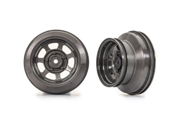 TRA10471 Traxxas Wheels, dirt oval, graphite gray (2) (2WD front only)