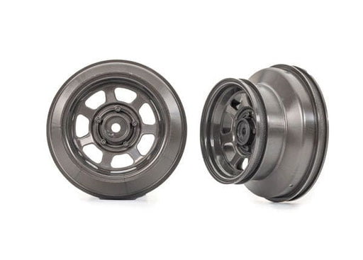 TRA10472 Traxxas Wheels, dirt oval, graphite gray (2) (4WD front/rear)