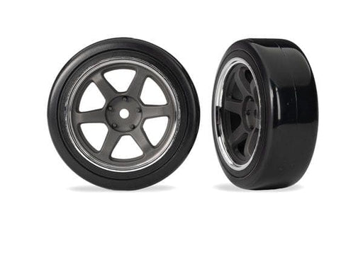 TRA10574 Traxxas T&W Six Spk Wheel Drift Tire Front - Rough