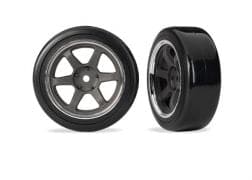 TRA10576 Traxxas T&W Six Spk Wheel Drft Tire Rear - Smooth