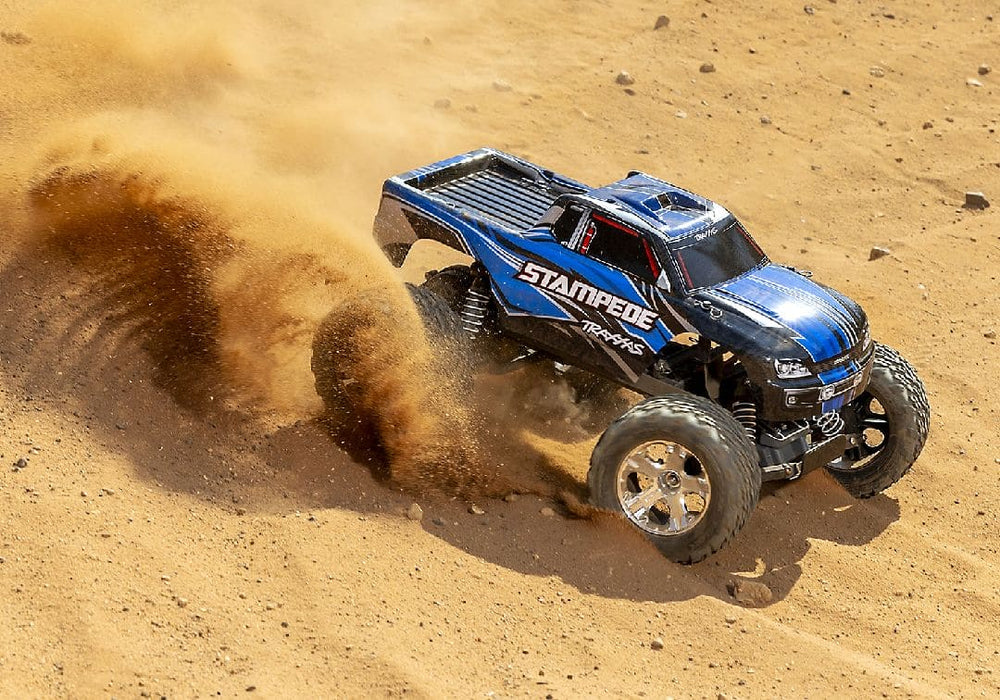 TRA36254-8BLUE Traxxas Stampede 1/10 Monster Truck Extreme Heavy Duty - Blue **Sold Separately for the best run time you will need part# Tra2992***