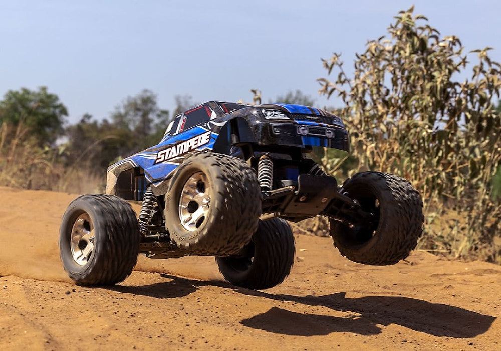 TRA36254-8BLUE Traxxas Stampede 1/10 Monster Truck Extreme Heavy Duty - Blue **Sold Separately for the best run time you will need part# Tra2992***