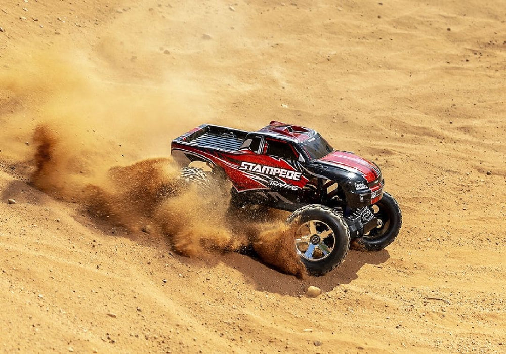 TRA36254-8RED Traxxas Stampede 1/10 Monster Truck Extreme Heavy Duty - Red **Sold Separately for the best run time you will need part# Tra2992***