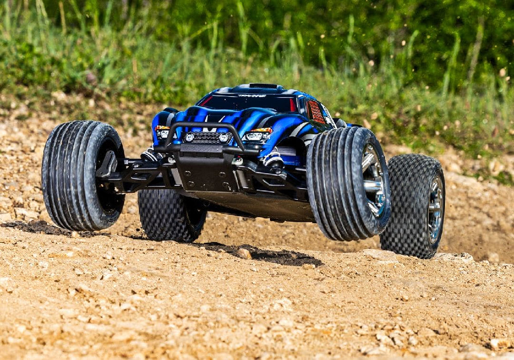 TRA37354-4BLUE Traxxas 1/10 Rustler 2WD BL-2S Clipless - Blue ***SOLD SEPARATELY you will need TRA2985 & TRA2827X to run this truck**