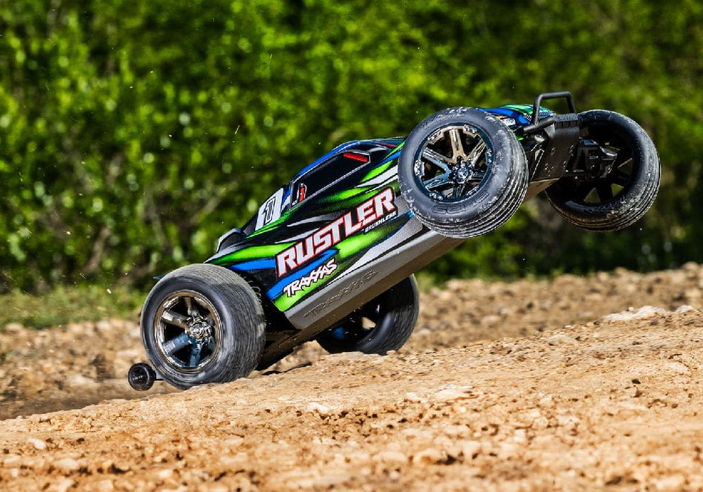 TRA37354-4GREEN Traxxas 1/10 Rustler 2WD BL-2S Clipless - Green ***SOLD SEPARATELY you will need TRA2985 & TRA2827X to run this truck**