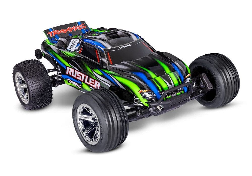 TRA37354-4GREEN Traxxas 1/10 Rustler 2WD BL-2S Clipless - Green ***SOLD SEPARATELY you will need TRA2985 & TRA2827X to run this truck**