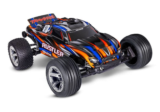 TRA37354-4ORANGE Traxxas 1/10 Rustler 2WD BL-2S Clipless - Orange***SOLD SEPARATELY you will need TRA2985 & TRA2827X to run this truck**