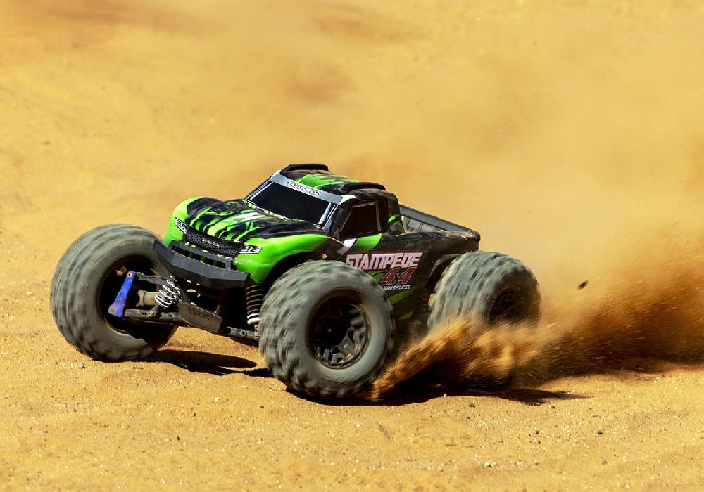 TRA67154-4GREEN Traxxas Stampede 1/10 4X4 Brushless Monster Truck RTR - Green***SOLD SEPARATELY you will need TRA2985 & TRA2827X to run this truck**