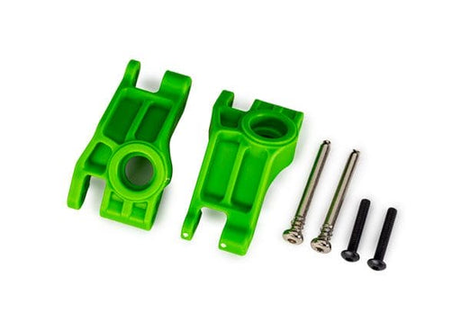 TRA9150-GRN Carriers, stub axle, rear, extreme heavy duty, green (left & right)/ 3x31mm hinge pins (2)/ 3x18mm BCS (2) (for use with #9180, 9181, 9182 upgrade kit)