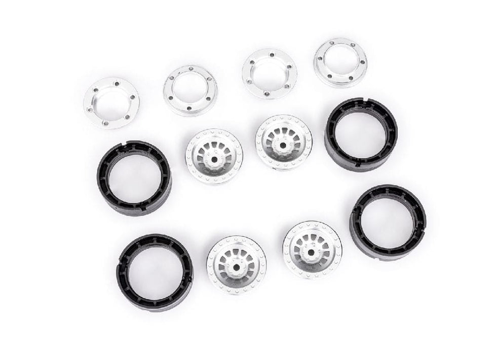 TRA9881-SLVR Traxxas Wheels, 1.0?, 6061-T6 aluminum (silver-anodized) (4)