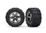 TRA6773X Traxxas Tires & wheels, assembled, glued (2.8') (RXT black chrome wheels, Talon Extreme tires, foam inserts) (2) (TSM rated)