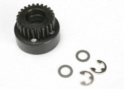 TRA4124  Clutch bell, (24-tooth)/ 5x8x0.5mm fiber washer (2)/ 5mm E-clip (requires #4611-ball bearings, 5x11x4mm (2))