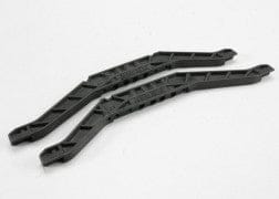 TRA4963 Chassis braces, lower (black) (for long wheelbase chassis) (2)