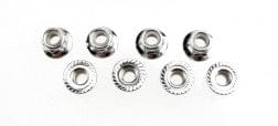TRA5147X Nuts, 5mm flanged nylon locking (steel, serrated) (8)