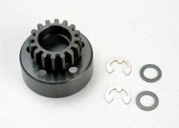 TRA5216 Clutch bell (16-tooth)/5x8x0.5mm fiber washer (2)/ 5mm eclip (requires 5x11x4mm ball bearings part #4611) (1.0 metric pitch)