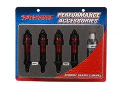 TRA5460R Shocks, GTR aluminum, red-anodized (fully assembled w/o springs) (4)