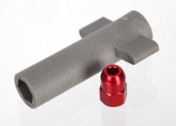 TRA5526R Antenna crimp nut, aluminum (red-anodized)/ antenna nut tools