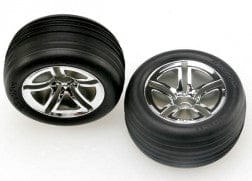 TRA5574R Tires & wheels, assembled, glued (2.8")  (nitro front) (2)