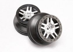 TRA6872 Wheels, SCT Split-Spoke, satin chrome, black beadlock style, dual profile