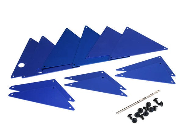 TRA8434X Traxxas Tube chassis, inner panels, aluminum (blue-anodized) (front (2)/ wheel well (4)/ middle (4)/ rear (2))