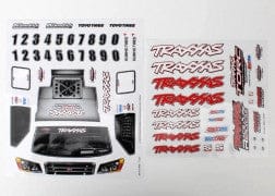 TRA7013X Decal sheets, 1/16 Slash 4WD team truck