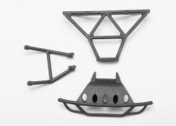 TRA7035 Bumpers, front (1)/ rear (1)/ 2.5x14mm CS(2) (1/16 Slash)