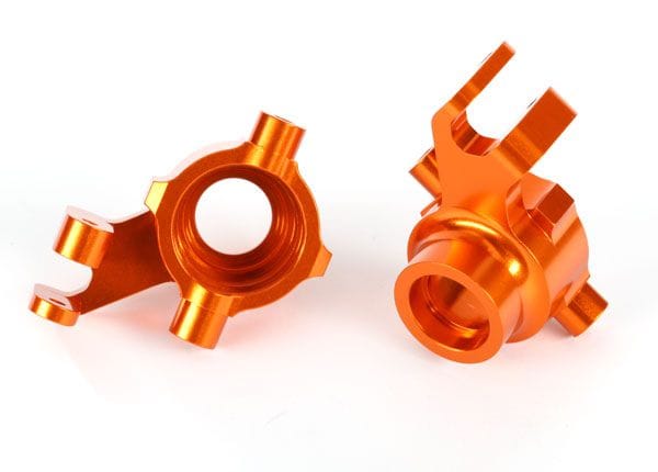 TRA8937A Traxxas Steering blocks, 6061-T6 aluminum (orange-anodized), left & right