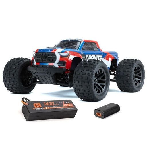 ARA2102T1 1/18 GRANITE GROM MEGA 380 Brushed 4X4 Monster Truck RTR with Battery & Charger, Blue (FOR A EXTRA BATTERY PLEASE ORDER SPMX142S30H2)
