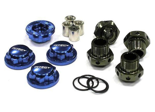 INTC23339BLUE 24mm Hex Wheel (4) Hub +6mm Offset for Traxxas 1/10 T-Maxx & Revo C23339BLUE