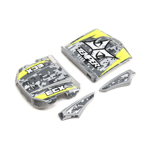 ECX210013 Body Set, Grey/Yellow: 1:18 4WD Temper Gen 2